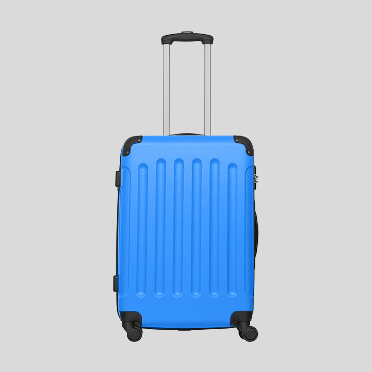 A luggage case, tinted blue